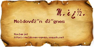 Moldován Ágnes névjegykártya